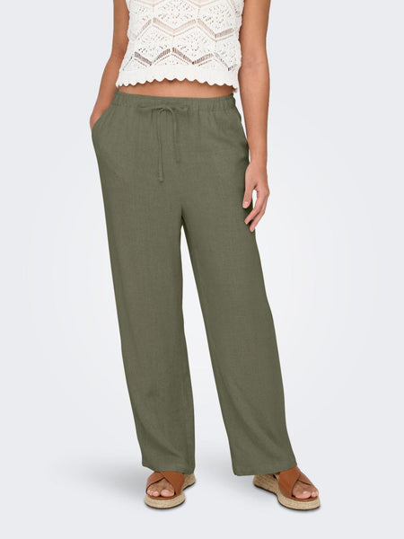 ONLSIESTA MW PULL-UP LINEN BL
