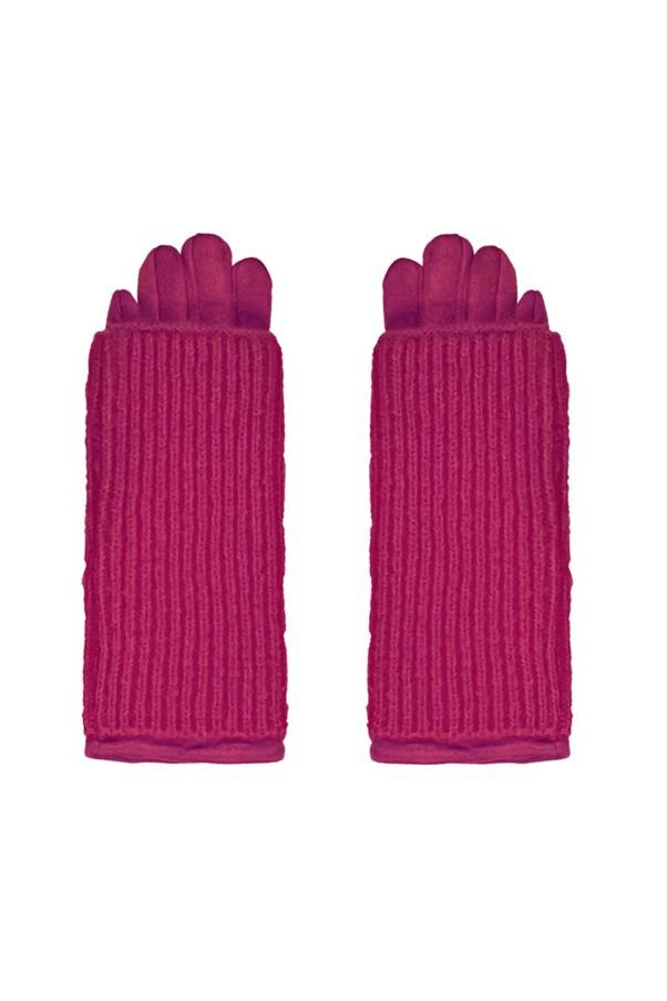 Gloves double layer fuchsia