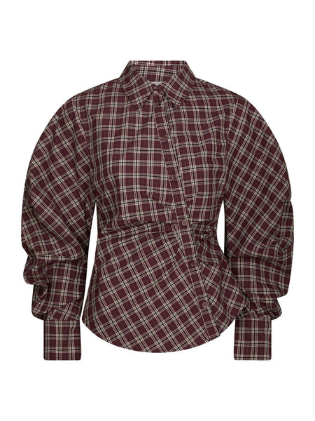 Neoella check shirt plum