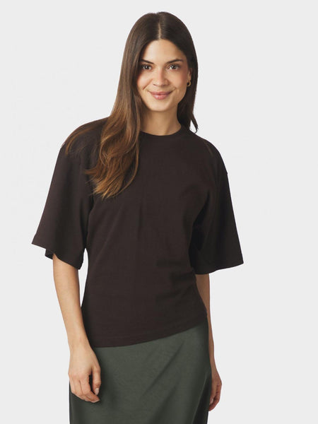 Alira boxy tee dark brown
