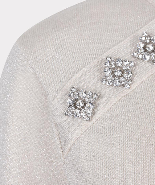 Sweater rounded neck lurex