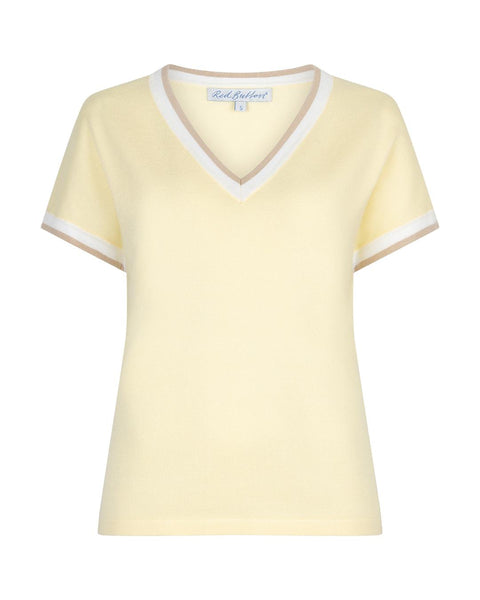 De Jerry V-neck Striped Rib i