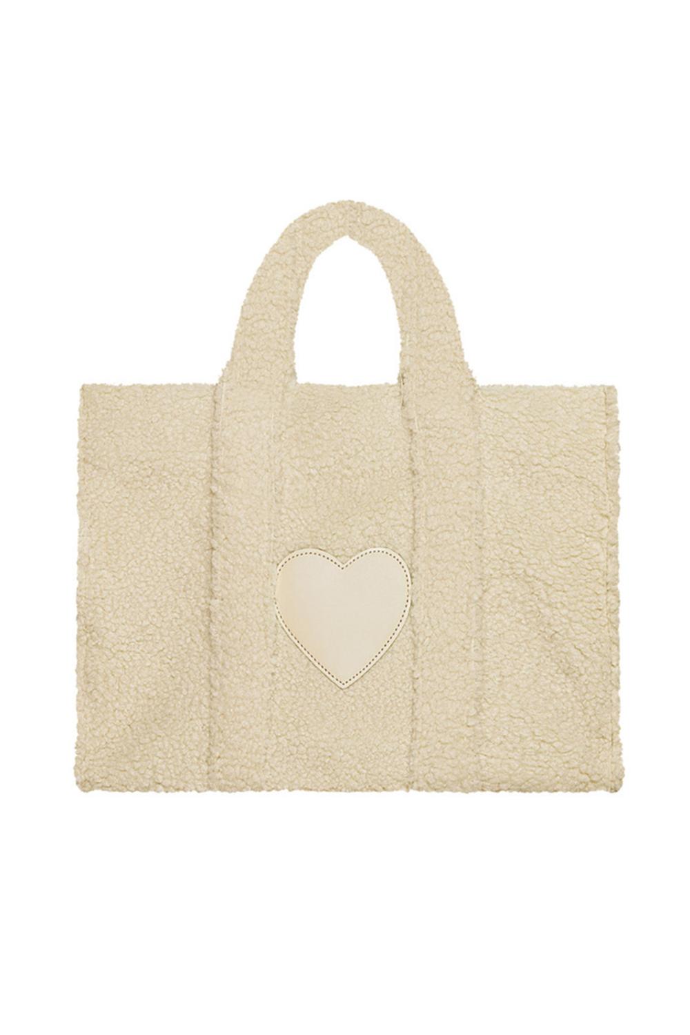 Teddy shopper with heart white