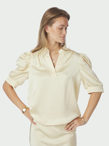Roella sateen blouse yellow