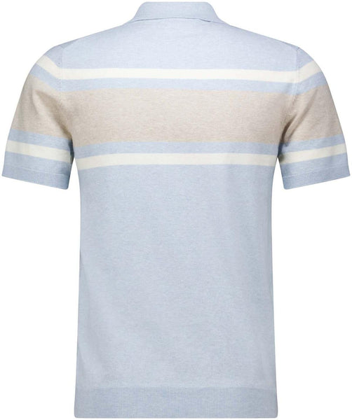 Avan knitted polo stripe blue