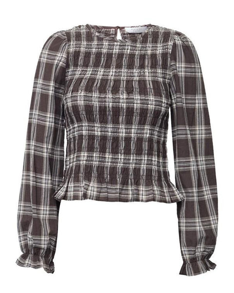Blouse nix-ls20 brown check