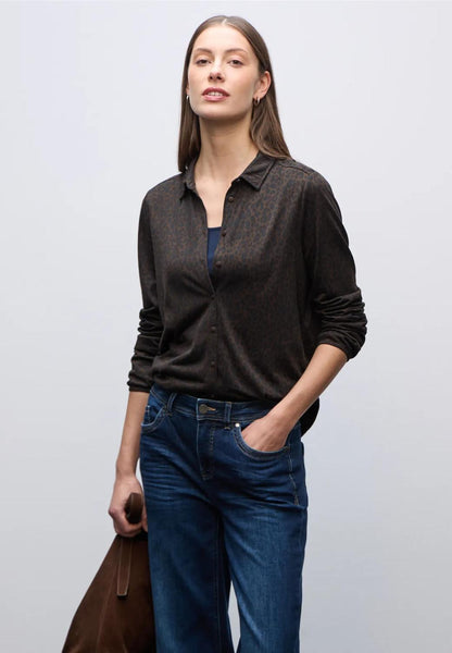 LTD QR printed jersey blouse 