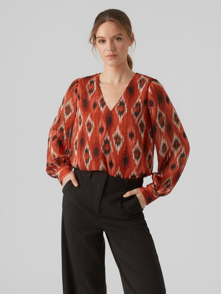 VMEDNA L/S TOP WVN BTQ