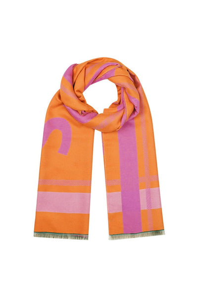 Scarf happy heart pink green