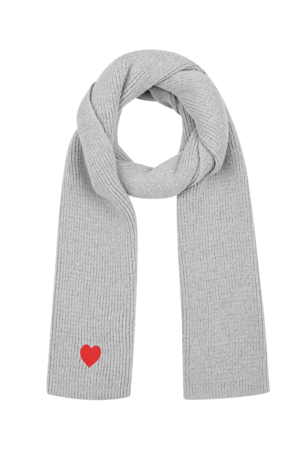 Scarf with heart grey
