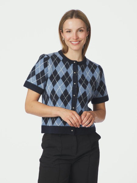 Allestar check knit cardigan