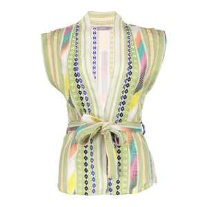 Sleeveless vest woven fancy