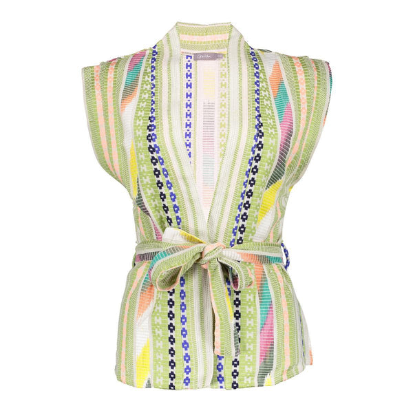 Sleeveless vest woven fancy