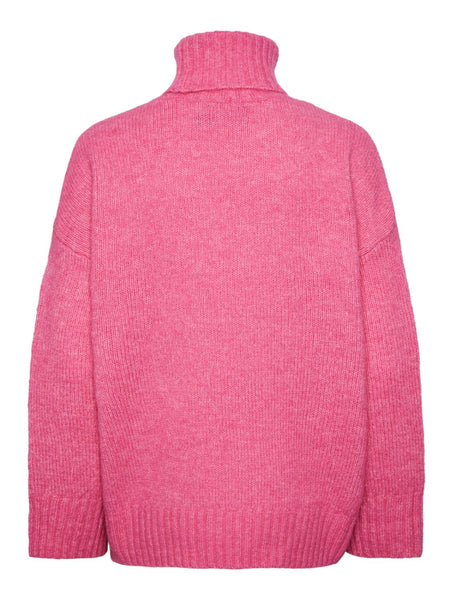PCNANCY LS LOOSE ROLL NECK KN