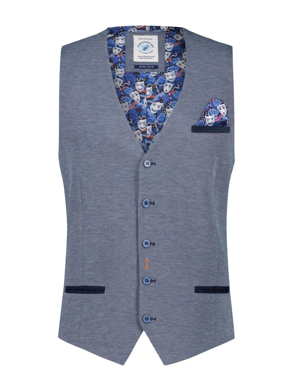 Waistcoat pique light blue