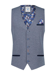 Waistcoat pique light blue