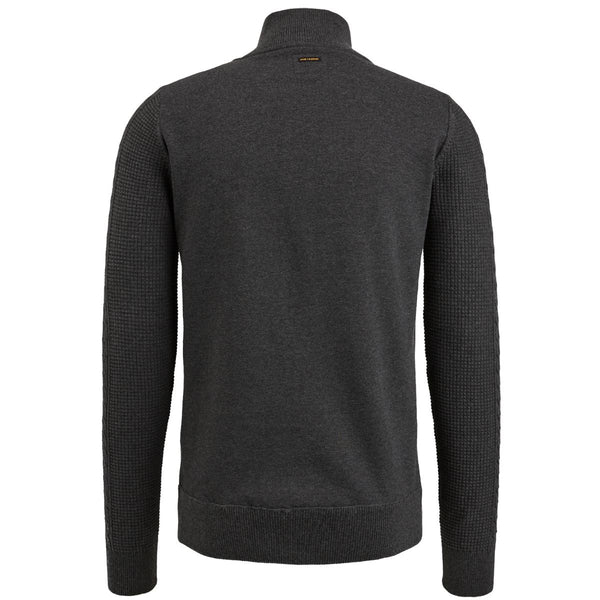 Half zip collar cotton knit