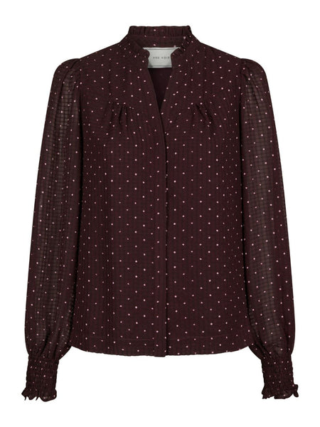 Astrida dotted blouse burgundy