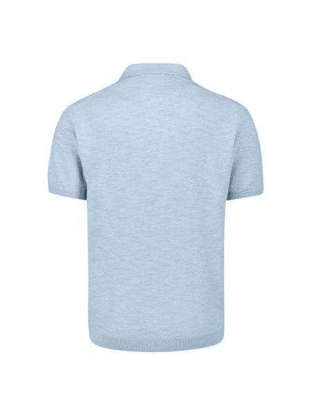 Pullover s/s polo zip blue