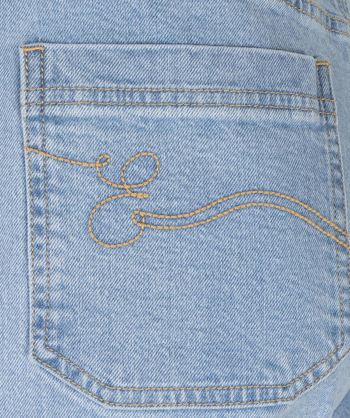 Trousers denim belt wide leg