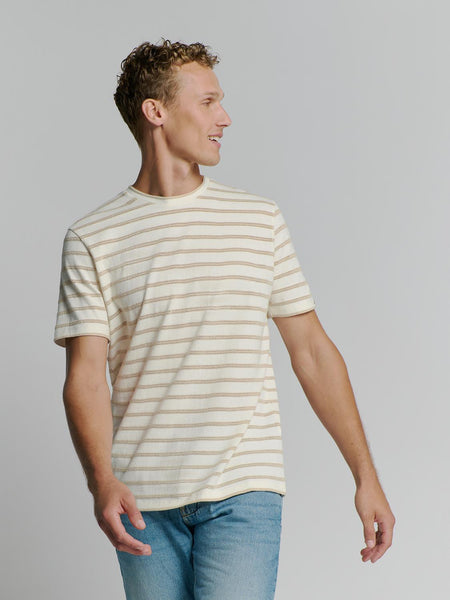 T-shirt crewneck stripes white