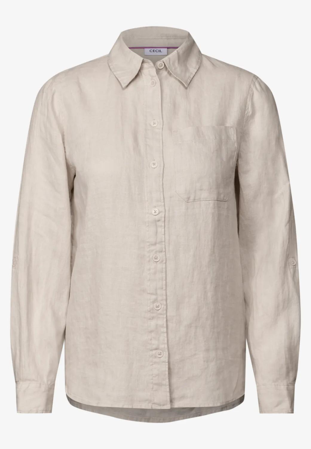 LINEN_ Solid Shirt Blouse