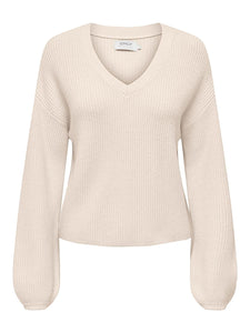ONLKATIA LS LOOSE RIB V-NECK