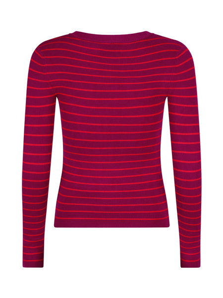 Knitted top devina fuchsia/red