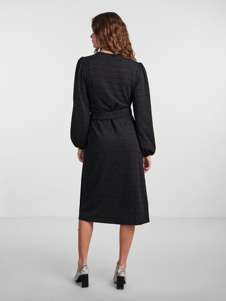 YASLEIDO LS WRAP MIDI DRESS