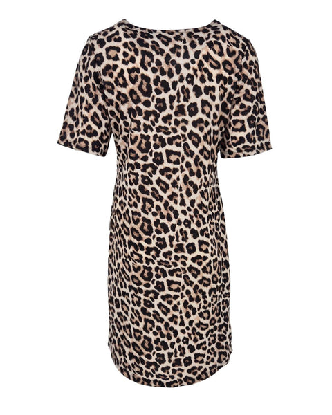 Jurk fiona panter beige