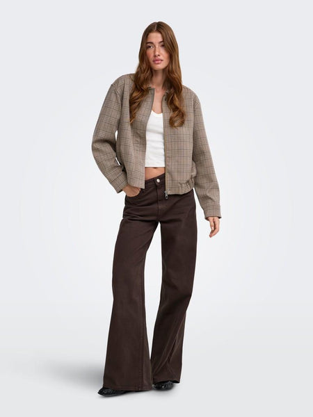ONLURSULA CHECK BOMBER JACKET