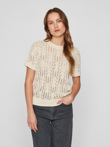 VICOTTI S/S O-NECK KNIT TOP -