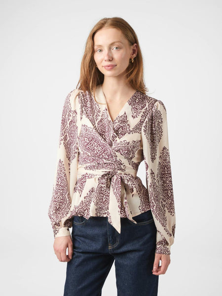 Rista paisley blouse burgundy