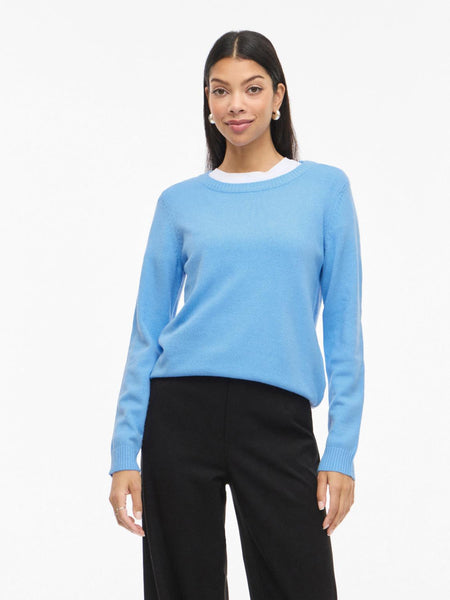 VIRIL O-NECK L/S  KNIT TOP -