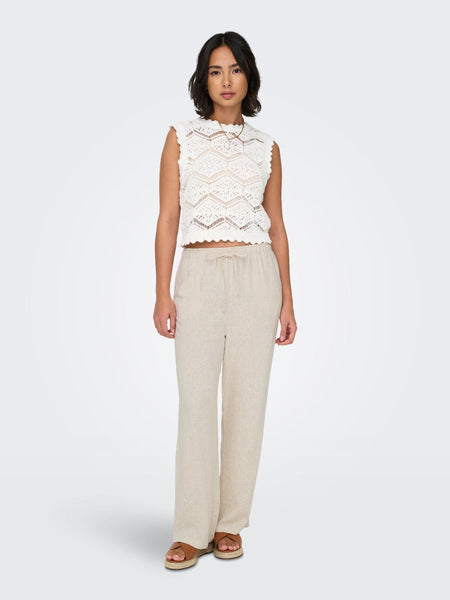 ONLSIESTA MW PULL-UP LINEN BL