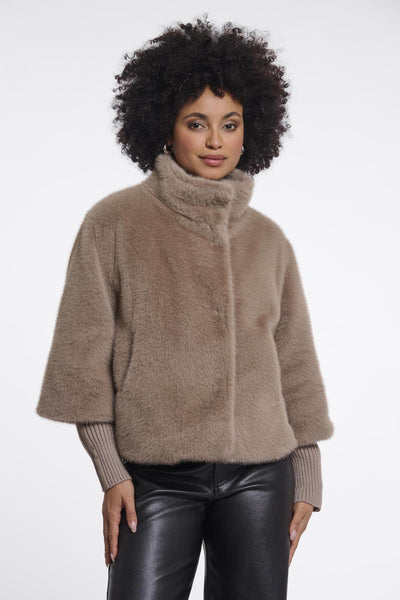 Jacket with rib cuffs