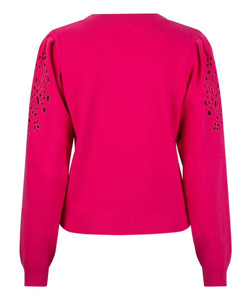 Sweater embroidery anglaise