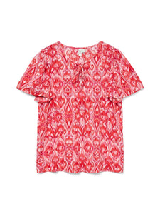 VMDALGA S/S V-NECK TOP WVN BT
