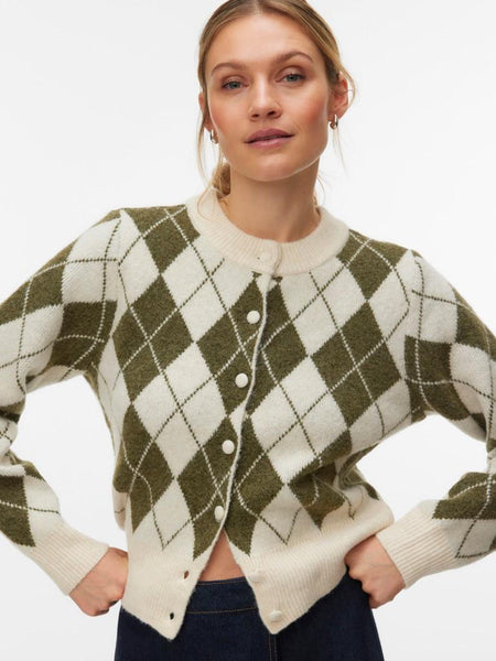 VMHALO LS O-NECK ARGYLE CARDI