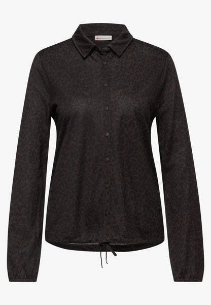 LTD QR printed jersey blouse 
