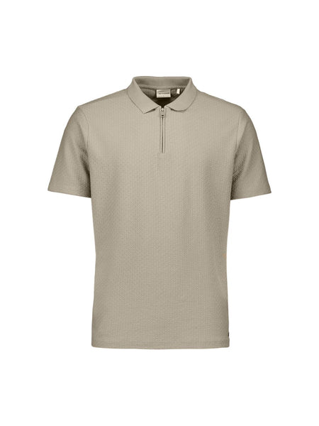 Polo s/s jacquard taupe