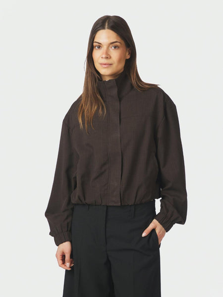 Felicity zip blouse dark brown