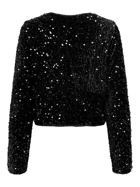 ONLANIKA SEQUINS LS BOW TOP W