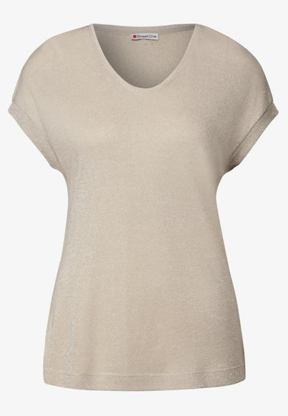 v-neck shiny shirt