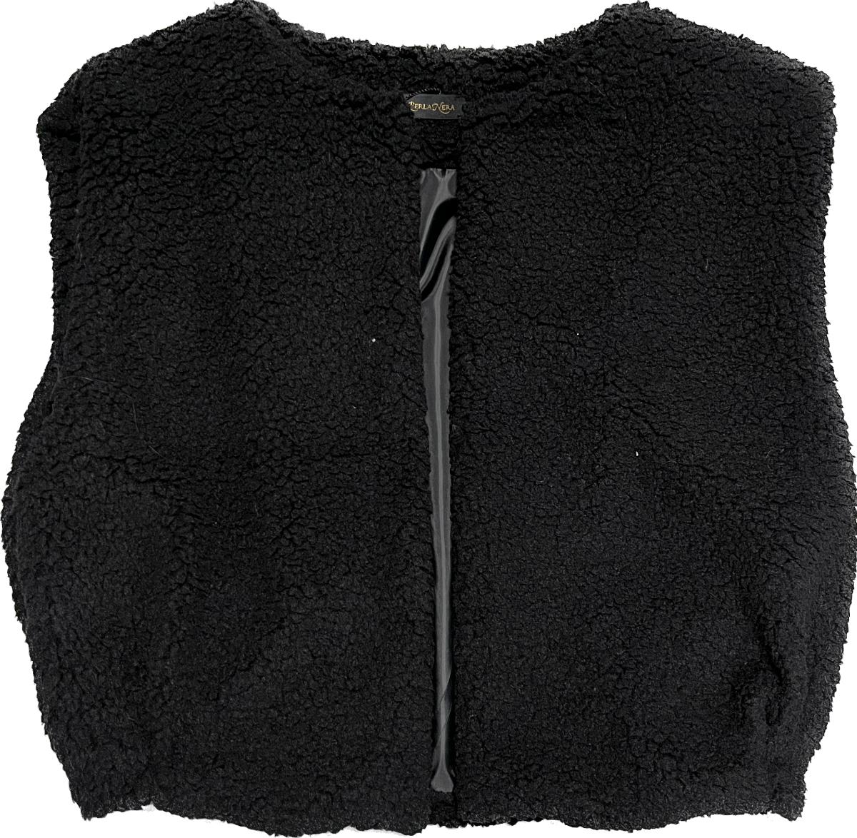 Gilet teddy zwart
