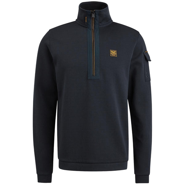 Half zip collar interlock jer