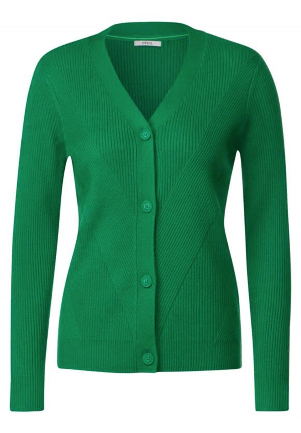 Cosy Buttoned Rib Mix Cardiga