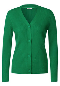 Cosy Buttoned Rib Mix Cardiga