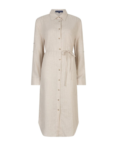 Shirtdress Linen/Visco Pinstr