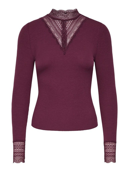 ONLTILDE L/S HIGH NECK LACE T